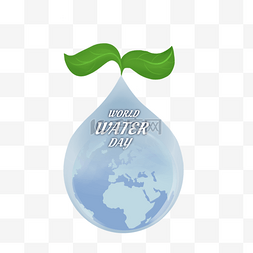 手绘水滴世界水日公益宣传