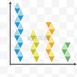 三角形柱状图表插画