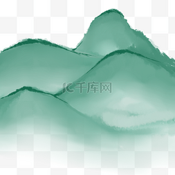 层层递增图片_中国风绿色山