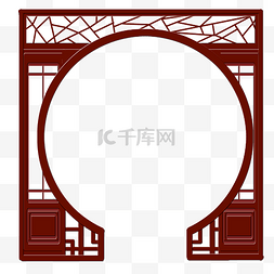 中式花纹写实拱门