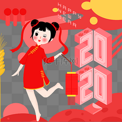 新鼠图片_2020可爱男孩中国风国潮春节