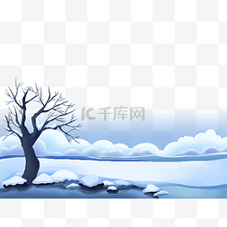 冬季雪景装饰图片_冬日白色原野冰川冰河雪景装饰底