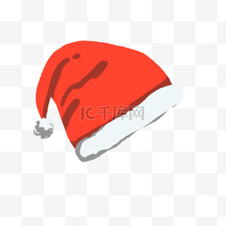 红色卡通圣诞帽图片_冬日红色卡通圣诞帽