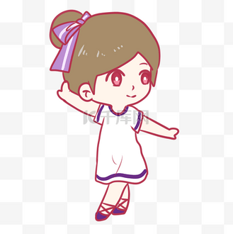 正在跳舞的紫裙女孩