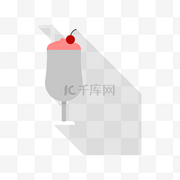 美食icon图标图片_红色的水果冰淇淋免抠图