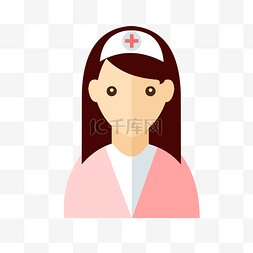 粉色手绘扁平风护士卡通人物