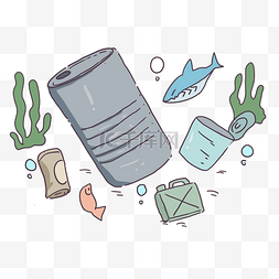 海洋中废桶