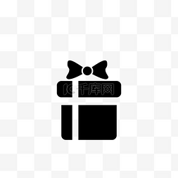 节日礼盒素材图片_圣诞礼盒图标黑色