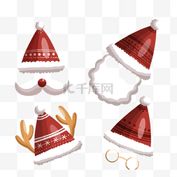 创意鹿角图片_红色可爱圣诞帽元素