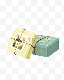 简洁清新图片_礼品盒子包装包裹纸盒PNG