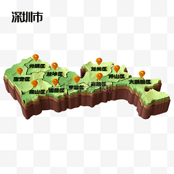 中国地图格子图片_绿色立体深圳地图