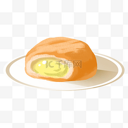 蛋黄酥插画图片_美味的小吃蛋黄酥插画