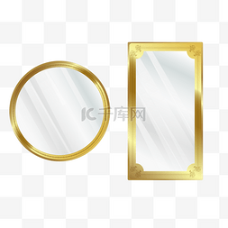 金属质感形状图片_金属质感边框镜子