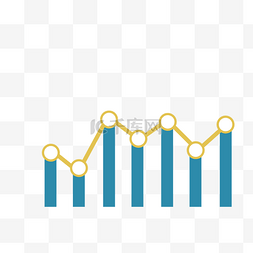 金融数据趋势图图片_PPT条形统计图png免抠图