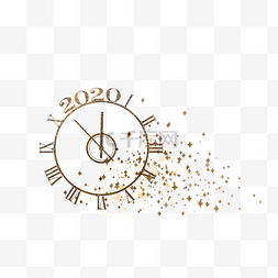2020年跨年图片_2020简单复古创意钟表