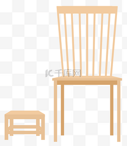 木质板凳餐椅插画