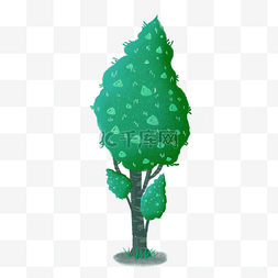 简洁卡通树图片_可爱绿色树木装饰