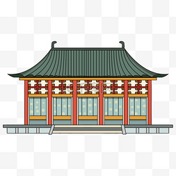 日本传统建筑图片_扁平风格日本传统寺庙