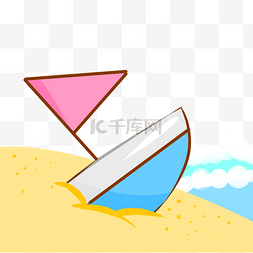 沙滩大海玩具船