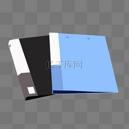 文件夹蓝色文件夹图片_两个文件夹装饰插图