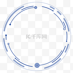点线科技边框图片_蓝色点线科技圆环