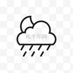 大雨暴雨图片_卡通夜晚大雨图标下载