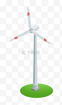 风车插画素材图片_节约能源风车环保