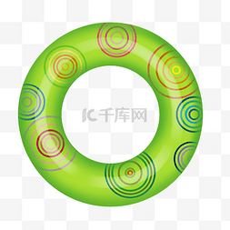 果绿色游泳圈插画