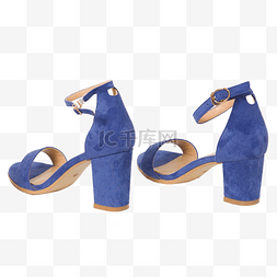 夏季日常图片_蓝色的夏季时尚凉鞋