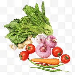 厨房蔬菜食材图片_生菜芥菜洋葱番茄姜辣椒胡萝卜