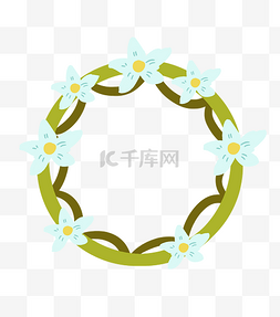 花朵装饰圆形边框