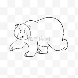 动物儿童画图片_bear clipart black and white 卡通儿童画