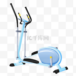 健身房器材图片_蓝色椭圆机器材