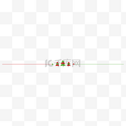 极简剪纸圣诞树红绿分割线