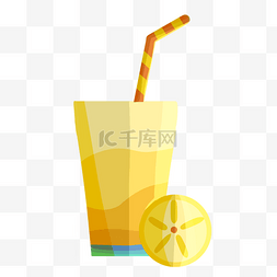 鲜榨饮品海报图片_夏季酷暑黄色饮料