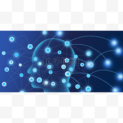 蓝色互联网数据图片_互联网科技大脑