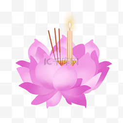 紫色的泰国节日莲花灯
