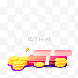 黄色的金币图片_卡通黄色的金币货币