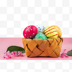 粉色彩蛋图片_复活节上午彩蛋室内节日装饰复活