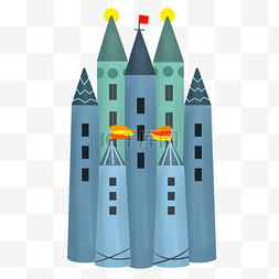 蓝色城堡建筑
