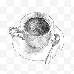线描食物图片_线描食物咖啡