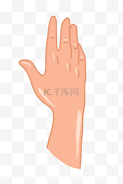 手势五指图片_伸出五指手心向内手势