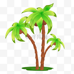 卡通矢量椰子树图片_矢量免抠卡通椰子树