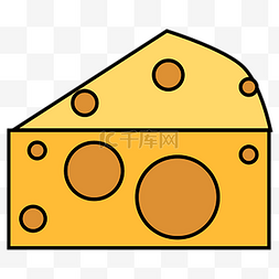 食物扁平icon图片_浅色系扁平电商图标icon通用奶酪