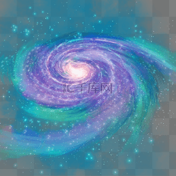蓝绿色雾状扩散螺旋星系