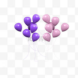 圆气球图片_紫色气球粉色气球免抠素材