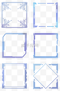 科技感酷炫边框图片_蓝色渐变科技感电商边框