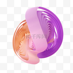抽象螺旋图片_紫色渐变抽象3d元素
