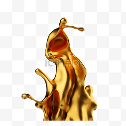 金色流动液体2d元素