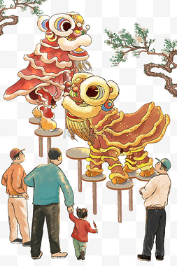 传统文化新年图片_春节新年新春牛年舞狮年俗习俗